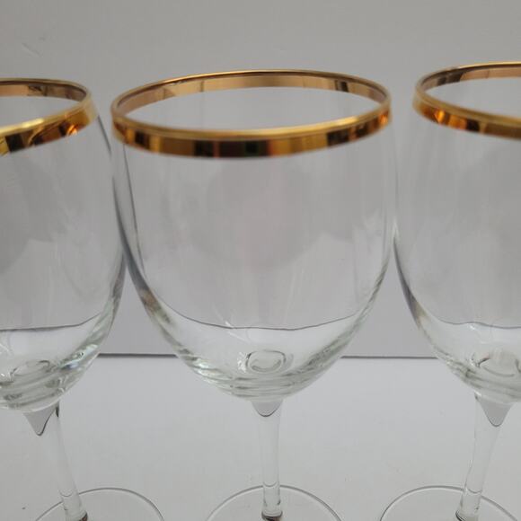 Set of Four Classic Gold-Band Goblets - Picture 5 of 8